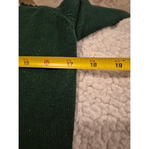 BTFBM Women's Ruffle Neck Button Front Sweater Long Sleeve Green - Picture 8 of 8